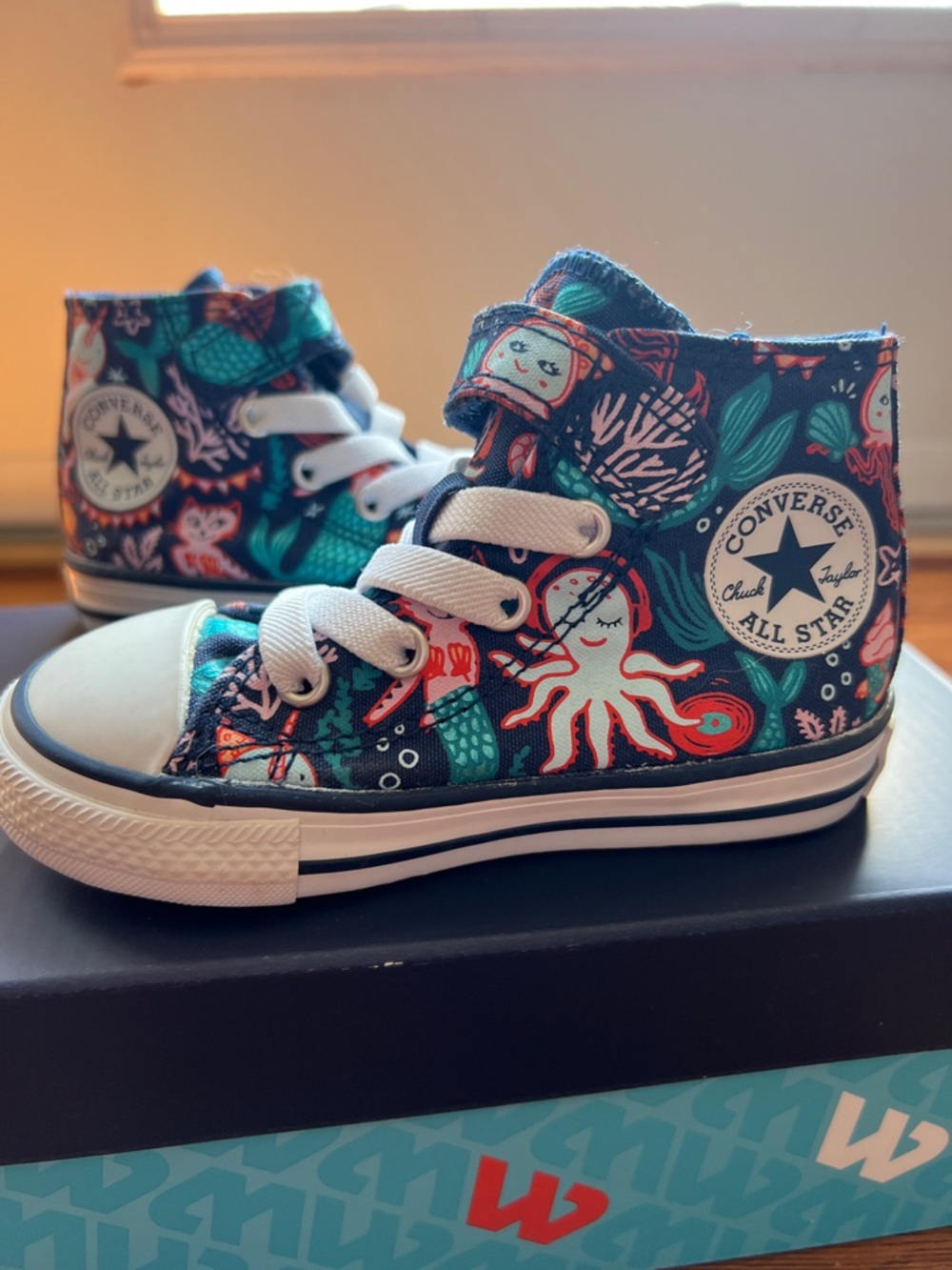 Converse Toddler All Star Underwater Party High Top Casual Sneakers NEW!